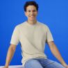 T-shirt adulte col rond manches courtes en coton léger, coupe droite moderne, 150 g/m²