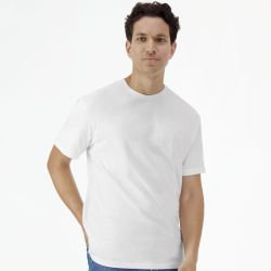 T-shirt adulte col rond manches courtes en coton léger, coupe droite moderne, 150 g/m²