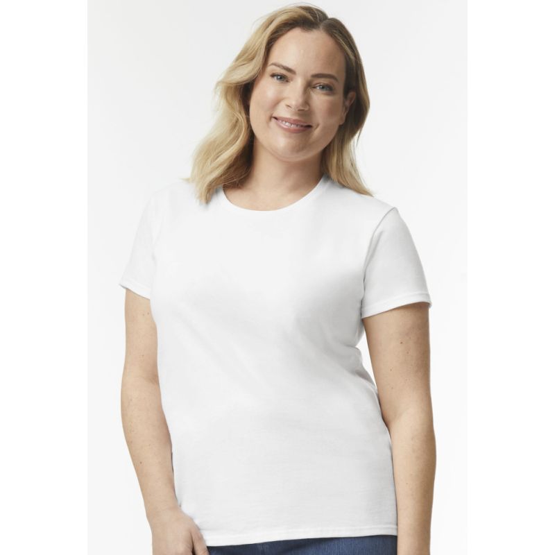 Tee-shirt femme col rond en coton jersey, HEAVY cotton, coupe cintrée, 185 g/m²
