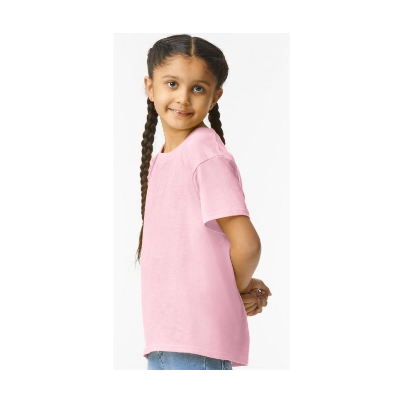 T-shirt enfant col rond manches courtes en coton léger, coupe droite moderne, 150 g/m²