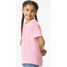 T-shirt enfant col rond manches courtes en coton léger, coupe droite moderne, 150 g/m²