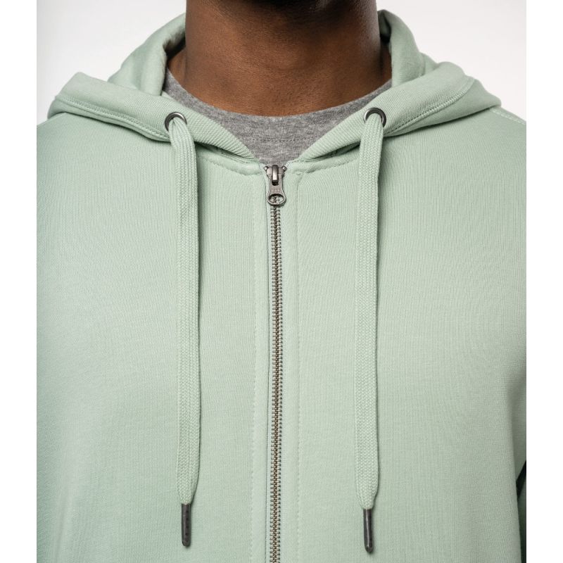 Sweat-shirt French Terry écoresponsable zippé à capuche, toucher doux, NO LABEL, 300 g/m²