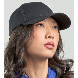 Casquette 6 panneaux en coton respirant avec fermeture velcro, 260 g/m²