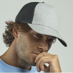 Casquette 5 panneaux style rapper, panneau avant renforcé, visière préformée, 219 g/m²