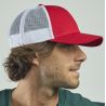 Casquette 6 panneaux en coton et polyester recyclé, visière préformée, 260 g/m²