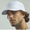 Casquette 6 panneaux en polyester recyclé, visière préformée, 115 g/m²