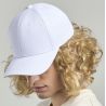Casquette de sport 6 panneaux, visière préformée, en nylon et coton, 250 g/m²