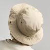 Chapeau globe-trotter coton canvas, œillets métalliques, cordon ajustable, 260 g/m²