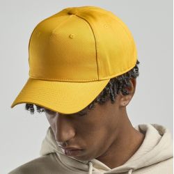 Casquette de sport coton léger 5 panneaux, visière courbée, oeillets cousus, 270 g/m²