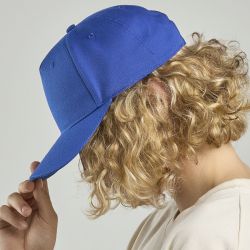 Casquette baseball 5 pans en polyester recyclé, visière courbée, 200 g/m²