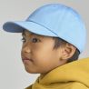 Casquette enfant 6 pans en coton bio, visière incurvée, fermeture Velcro, 270 g/m²