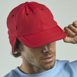 Casquette hiver en nylon et polaire recyclés avec protège oreilles, 120 g/m²