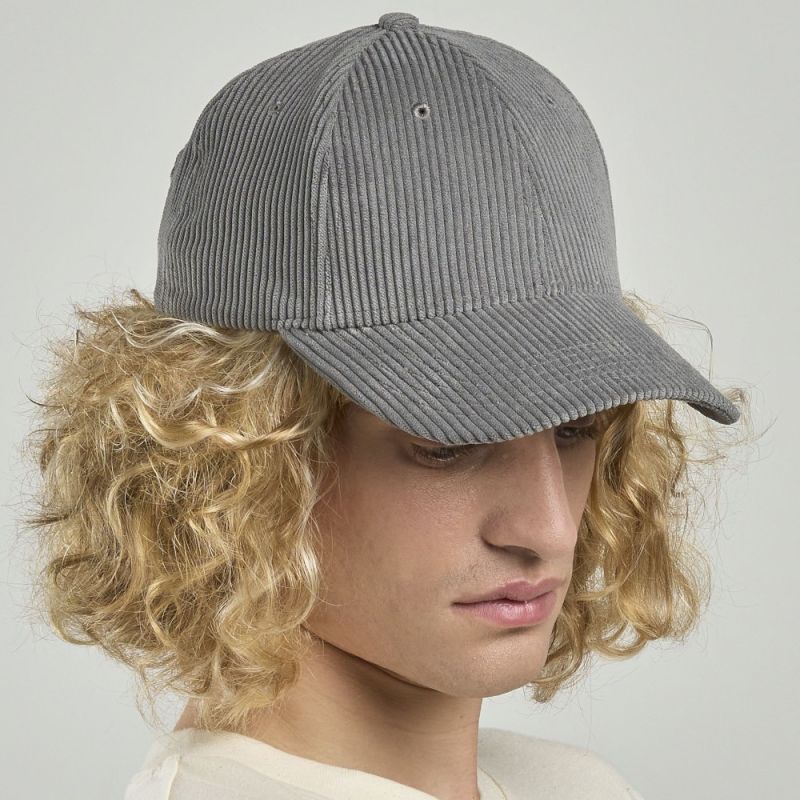 Casquette 6 pans en corduroy recyclé, visière incurvée, fermeture Velcro, 230 g/m²