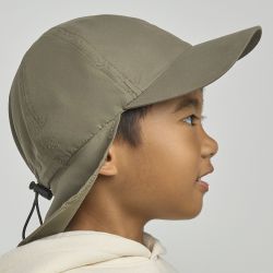 Casquette type légionnaire enfant en polyester recyclé, protection UV, 185 g/m²