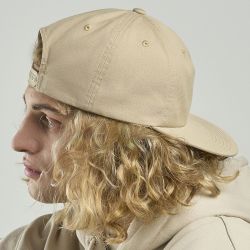 Casquette vintage visière plate 5 panneaux en coton organique et recyclé, 260 g/m²