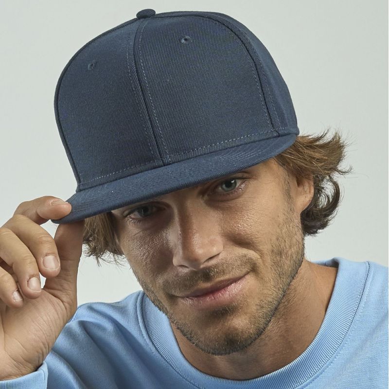 Casquette Snap 6 panneaux visière plate en polyester recyclé style streetwear, 300 g/m²