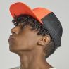 Casquette 6 panneaux visière plate style trucker en polyester recyclé, 300 g/m²