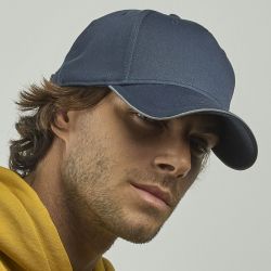 Casquette 6 pans liseré réfléchissant en polyester recyclé, 200 g/m²