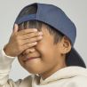 Casquette enfant 6 panneaux snapback visière plate en polyester recyclé, 300 g/m²