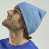 Bonnet en coton organique hypoallergénique avec rabat, 78 g/m²