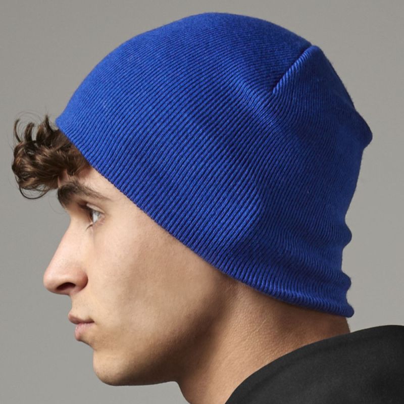 Bonnet en polyester recyclé doublé, style pull-on, étiquette détachable
