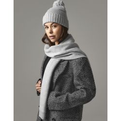 Kit bonnet et écharpe toucher doux non doublé, pompon ton sur ton