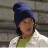 Bonnet à large revers en polyester recyclé, tricot double épaisseur