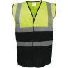 Gilet de sécurité bicolore, 2 bandes verticales et 2 bandes horizontales réfléchissantes