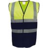 Gilet de sécurité bicolore, 2 bandes verticales et 2 bandes horizontales réfléchissantes