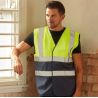 Gilet de sécurité bicolore, 2 bandes verticales et 2 bandes horizontales réfléchissantes