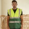 Gilet de sécurité bicolore, 2 bandes verticales et 2 bandes horizontales réfléchissantes