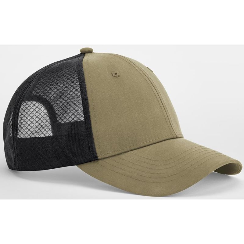 Casquette trucker 6 panneaux en polyester recyclé avec bandeau anti-transpiration