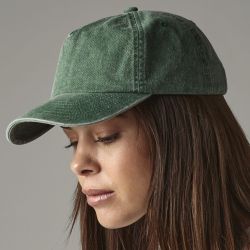 Casquette vintage 5 panneaux non structurés, sangle en tissu avec boucle en laiton