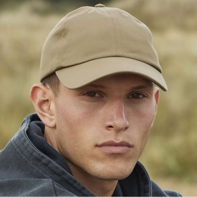 Casquette 6 panneaux en coton bio, profil bas, sangle de serrage avec boucle réglable