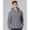 Sweat à capuche zippé en coton biologique et polyester recyclé, 275 g/m²