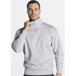 Sweat col montant zippé polyester et coton, intérieur gratté, 290 g/m²