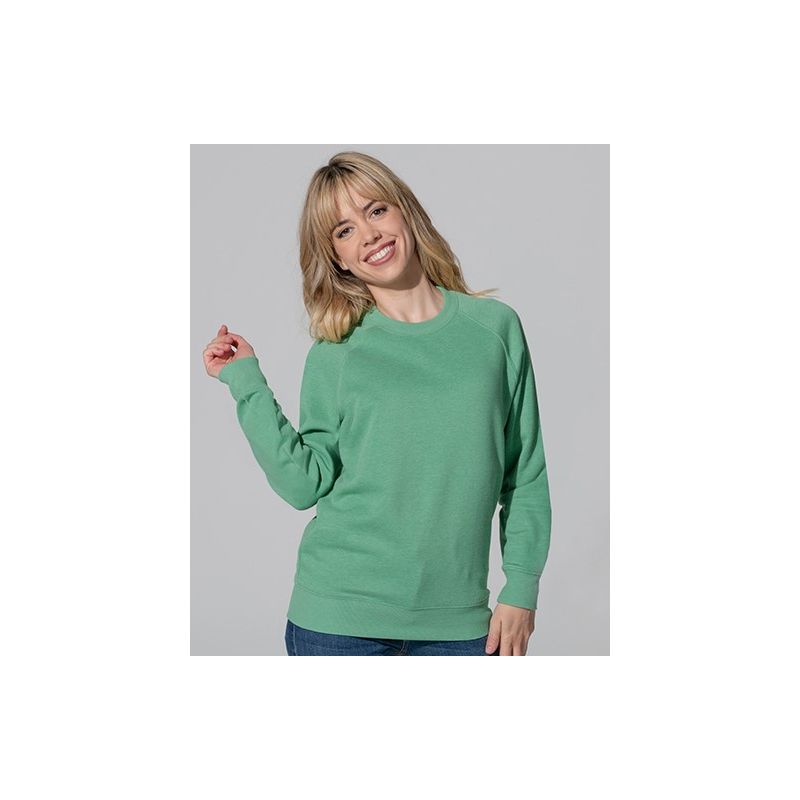 Sweat-shirt col rond en coton biologique et polyester recyclé, 275 g/m²
