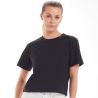 T-shirt court crop-top femme doux et lourd, coupe ample en coton bio, 220 g/m²