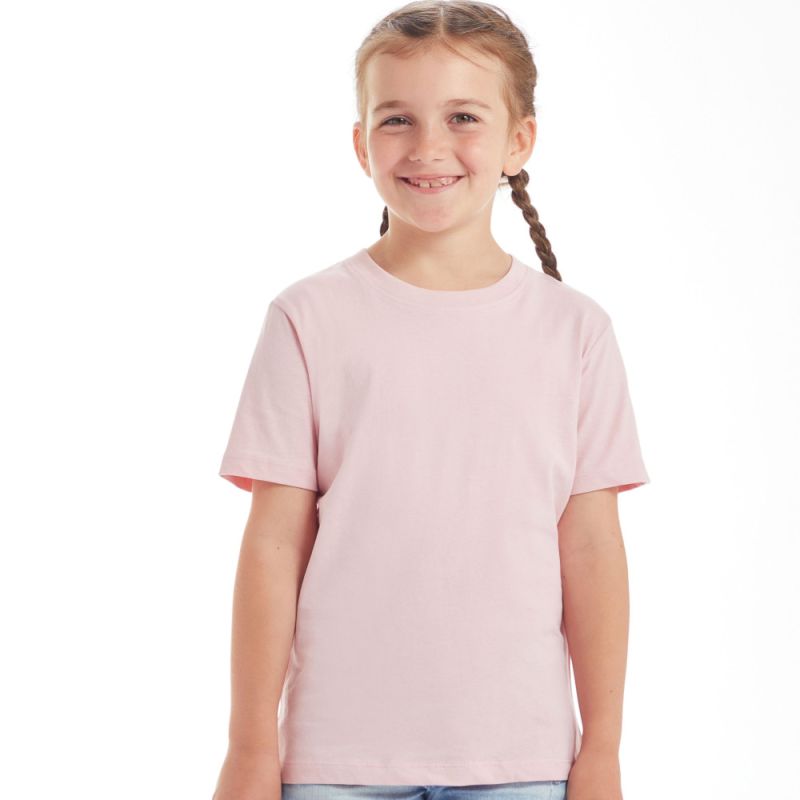 T-shirt enfant moderne col rond en coton BIO, 160 g/m²