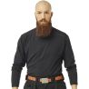 Tee-shirt col roulé manches longues stretch en coton, 200 g/m²