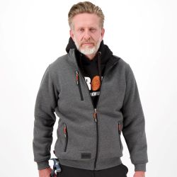 Sweat zippé déperlant doublure Sherpa, fermeture grand zip, poche poitrine, 600 g/m²