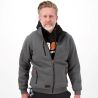 Sweat zippé déperlant doublure Sherpa, fermeture grand zip, poche poitrine, 600 g/m²
