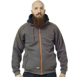 Sweat doublé polaire, pièces renforcées au niveau des coudes, poche poitrine, 430 g/m²