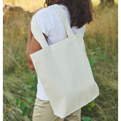 Tote bag en coton biologique sergé Tiger avec anses longues, 210 g/m²