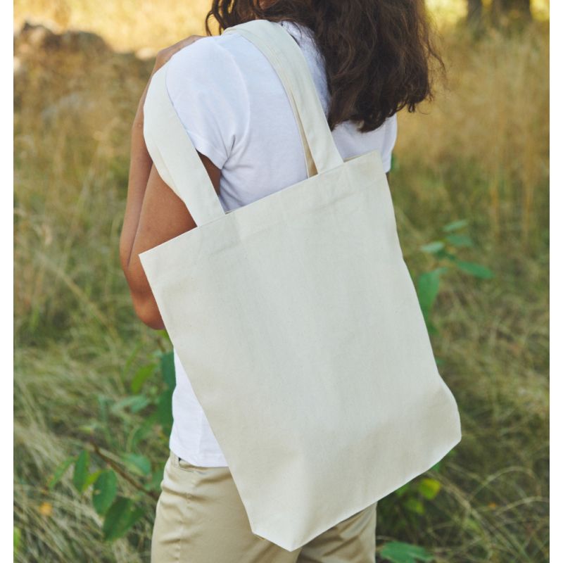 Tote bag en coton biologique sergé Tiger avec anses longues, 210 g/m²