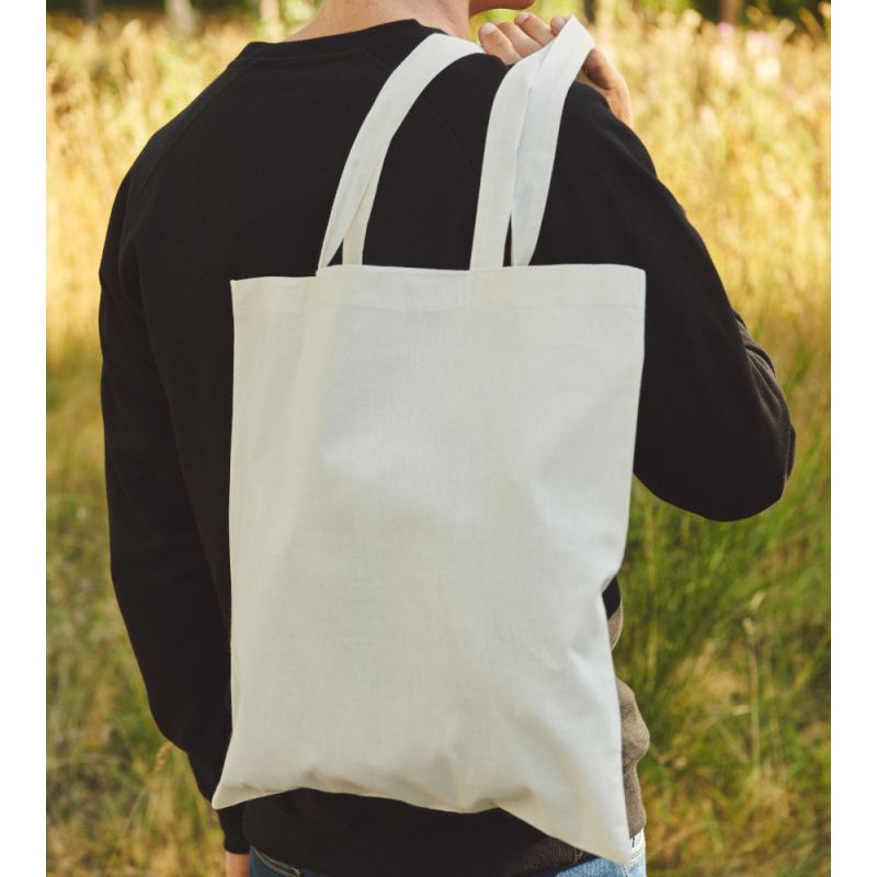 Sac shopping en coton léger Tiger avec anses longues, 120 g/m²