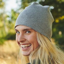 Bonnet en coton organique doublé, maille interlock, 200 g/m²