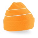 Bonnet acrylique avec rabat, bandes réfléchissantes, maille doublée