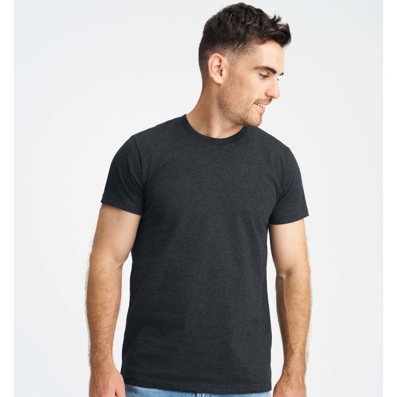 Tee-shirt en coton recyclé col rond, manches courtes, 180 g/m²