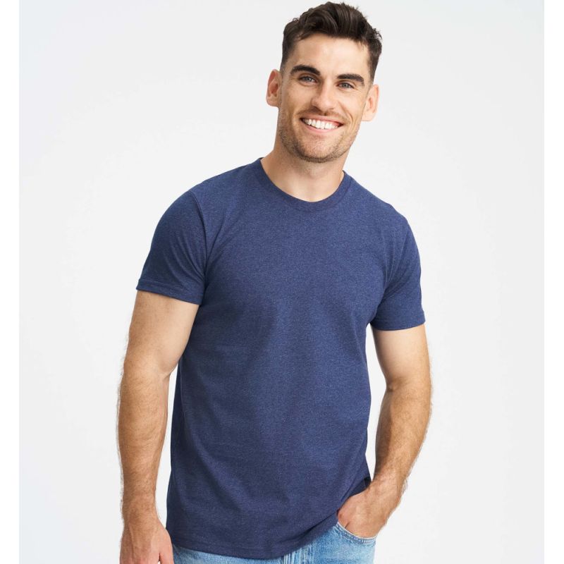Tee-shirt en coton recyclé col rond, manches courtes, 180 g/m²